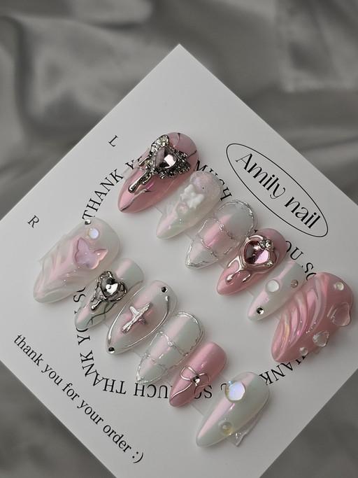 쇠맛핑크 [수제네일팁] 에밀리네일