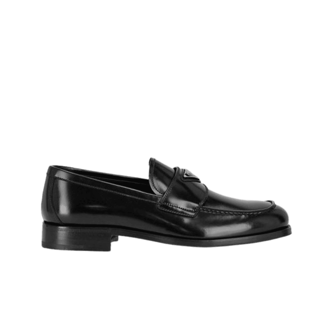 Prada Brushed Leather Loafers Black