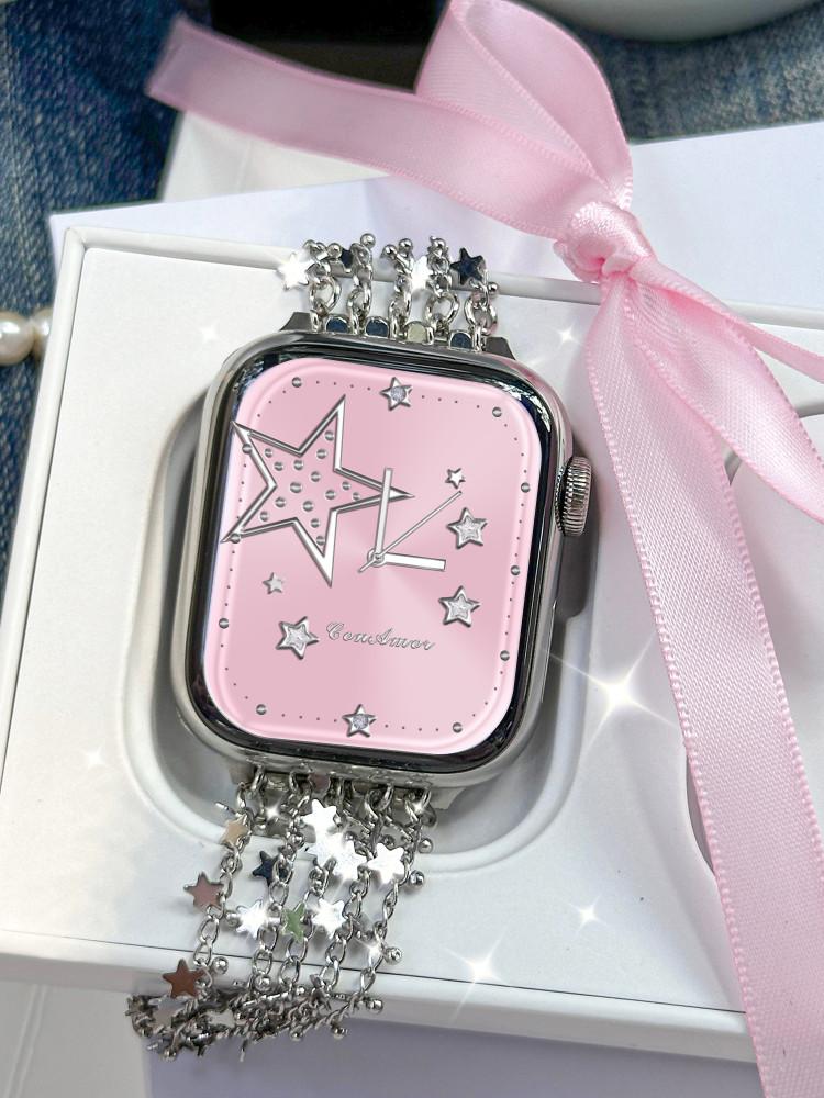 수심 Starlight Watch Strap 스타라이트 애플워치 스트랩 별 실버 메탈 스트랩