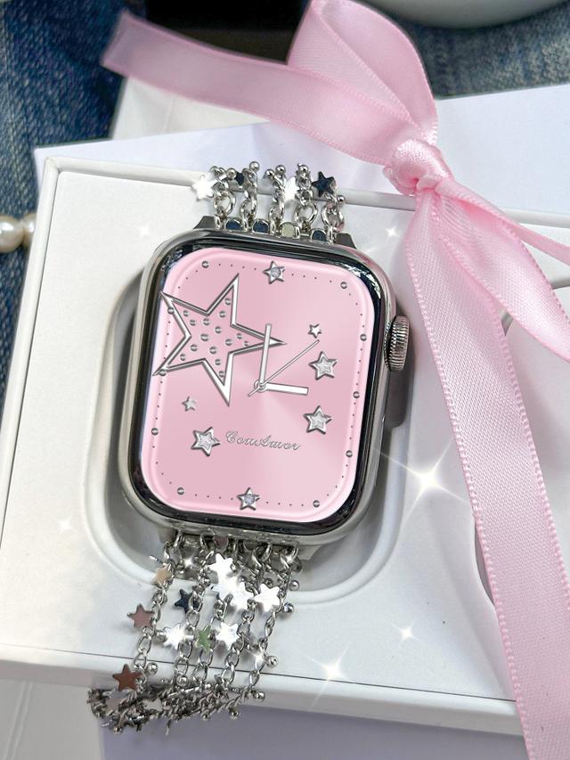 수심 Starlight Watch Strap 스타라이트 애플워치 스트랩 별 실버 메탈 스트랩