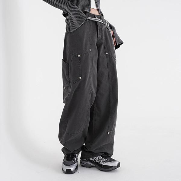 리벳 포켓 와이드팬츠