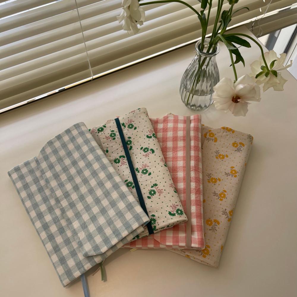 북커버 책커버 성경커버 북파우치 스프링 체크 플라워