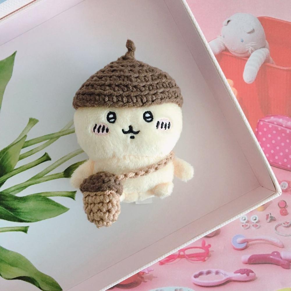 치이카와 먼작귀 앉은인형 손뜨개 도토리 모자 가방 세트