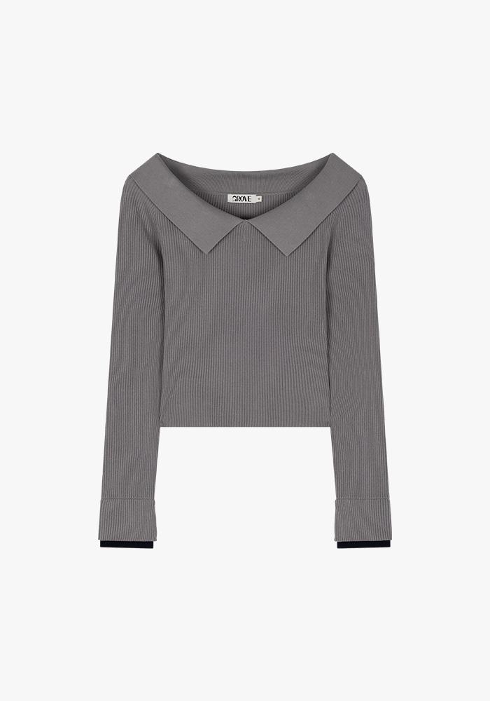 KARIN OFF-SHOULDER COLLAR KNIT  [3COLORS]