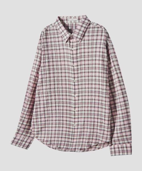 리조트 체크 셔츠[핑크]