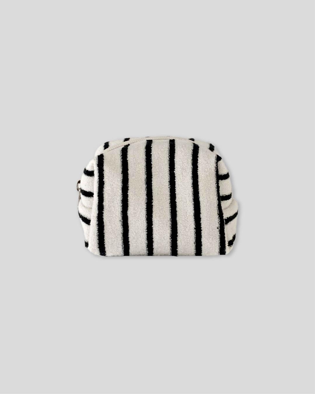Stripe terry pouch (black)