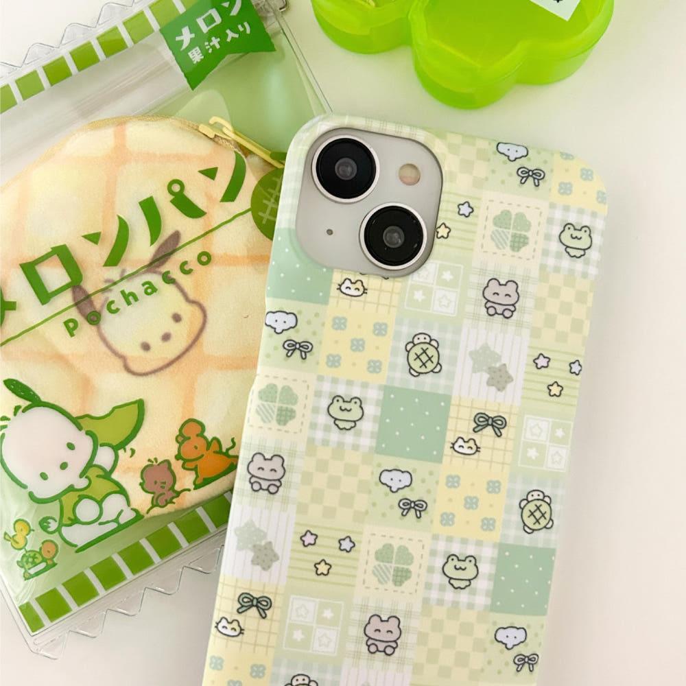 초록 패치워크 폰케이스 (하드, 포켓 카드, 슬라이드 카드, 글라스 범퍼, 맥세이프)