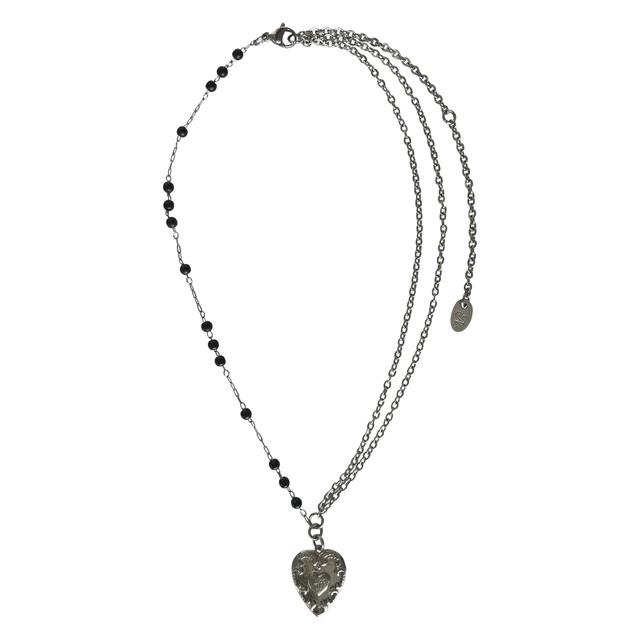 [8/1예약 배송] carving love necklace-silver
