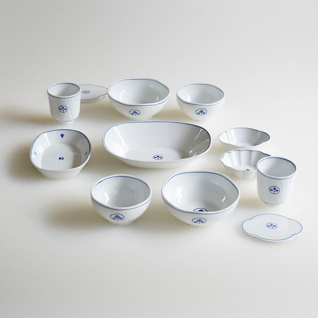 희고희고 청화그림 반상기 2인 세트