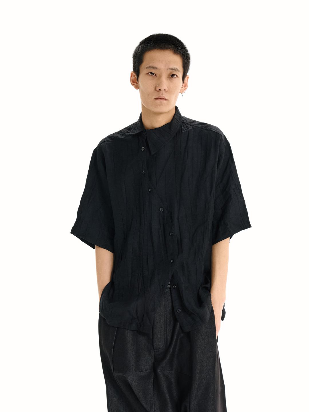 WANNA LAB Placket Linen Blend Shirt