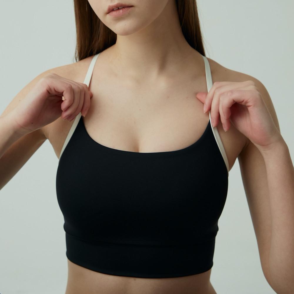 SUKHAA 수카 블랙 화이트 라이닝 요가 운동 하이서포트 브라탑 스포츠브라