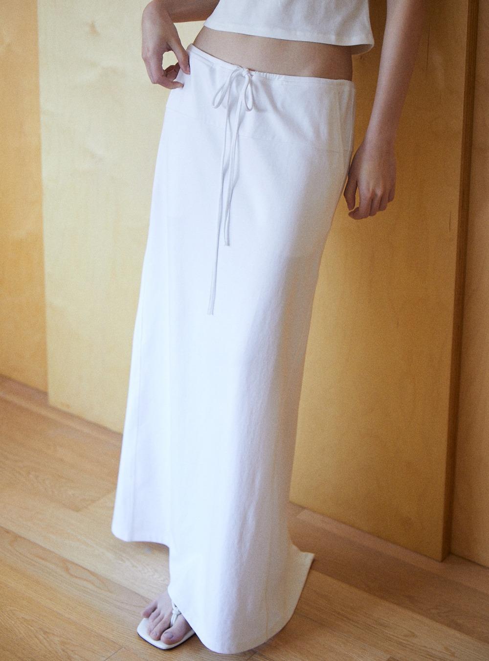 [2ND] WAIST STRING SKIRT - WHITE
