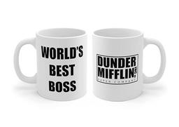 MoltDesigns The Office World's Best Boss 머그 - 던더 미플린 세라믹 - 마이클 스콧 - 드와이트 슈루트 - 더 오피스 TV 쇼 머그 선물 - 남성용 여성용 재미있는 세라믹 머그 325ml, MUG-1NJL4DHMLD-3 11.8 g