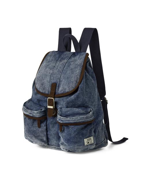 OUT POCKET DENIM BACKPACK [MID BLUE]