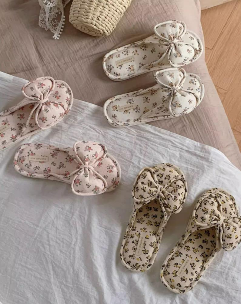 플라워 실내슬리퍼 거실화 빈티지