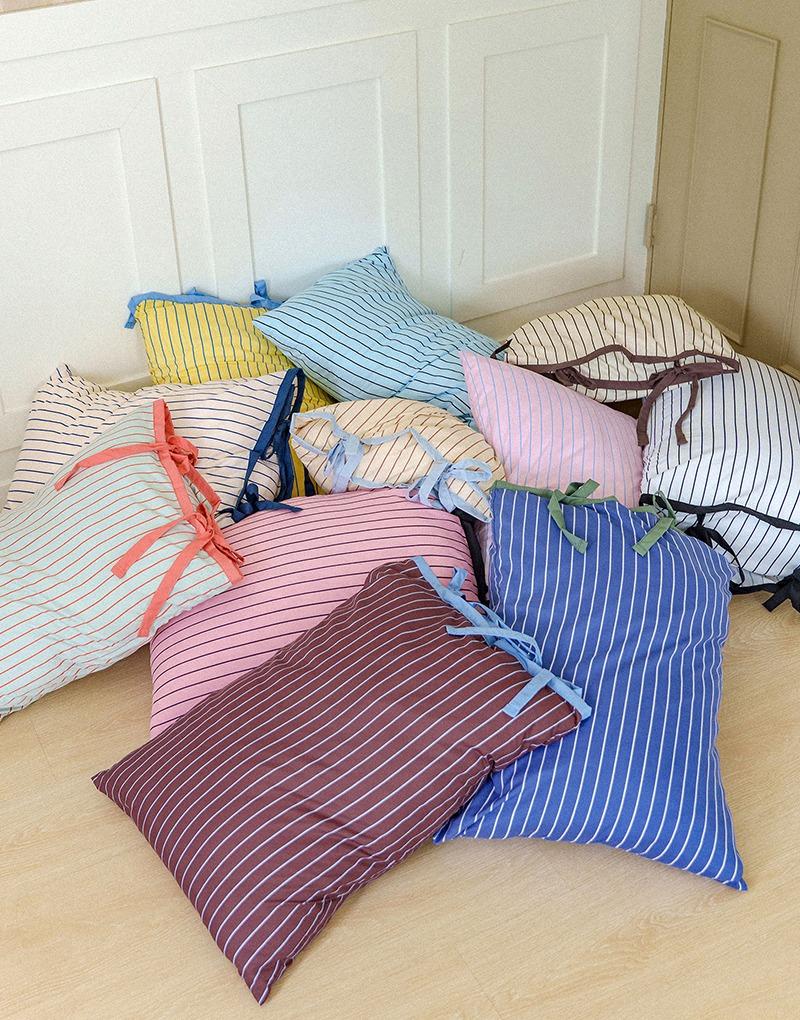 [신규컬러출시] 에센셜 스트라이프 향균 일반/리본 베개커버 50*70 11컬러