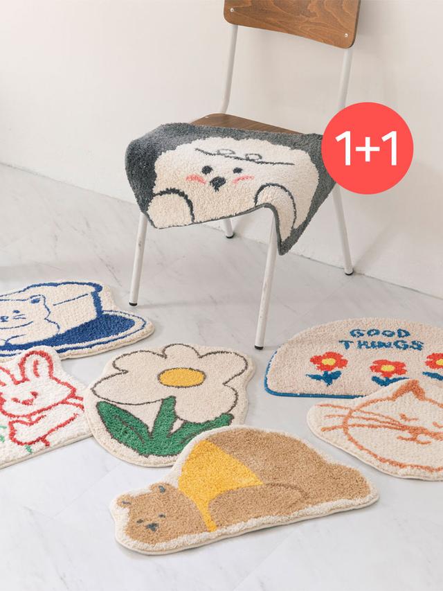 [1+1] 미끄럼방지 흡수력 좋은 욕실 발매트 1개+1개 ( 총 2개 ) : 데일리라이크