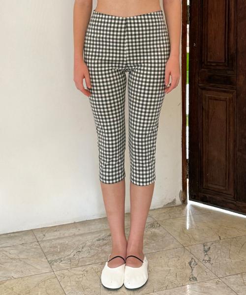 Gingham Capri Pants (Black)