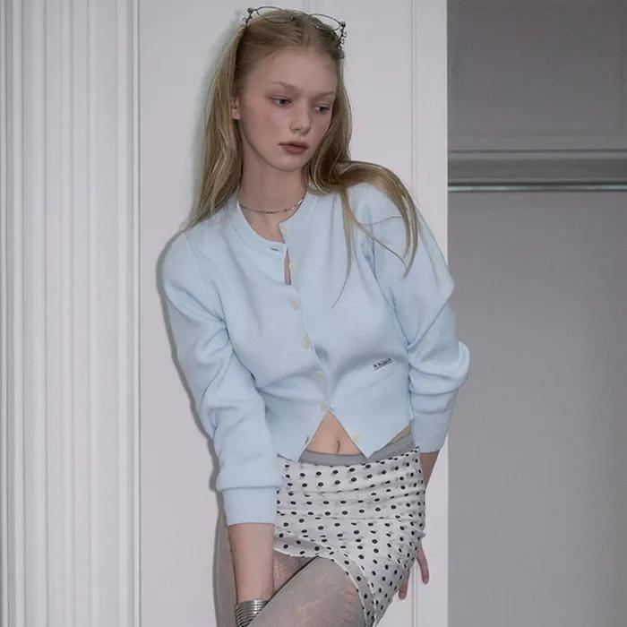 Soft Nut Button Cardigan [Sky Blue]