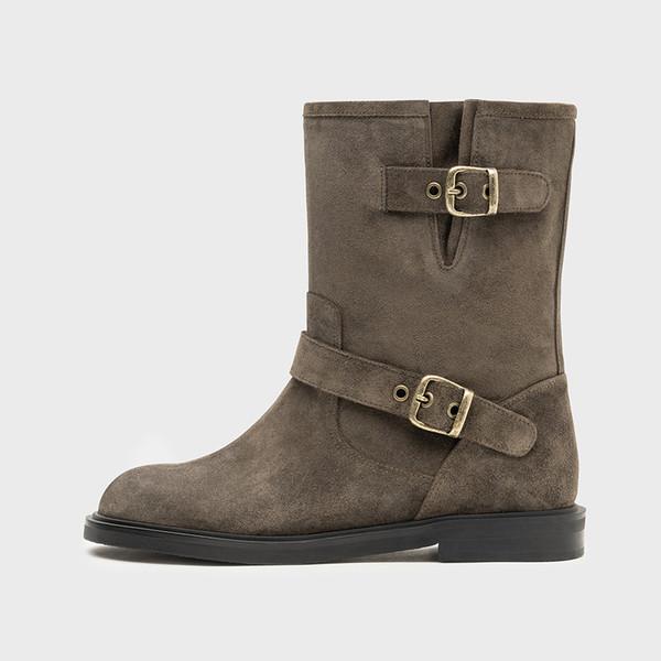 VINTAGE BIKER BOOT_MINI_GERY SUEDE