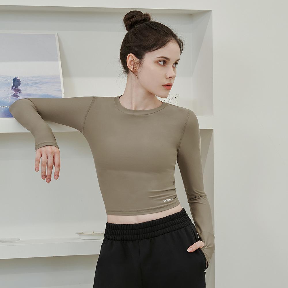 마일드 크롭 티셔츠 애쉬카키