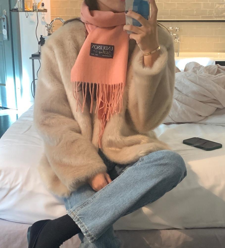 [2개이상무배/일부당일] underson 언더슨 울100 프린지 머플러 목도리