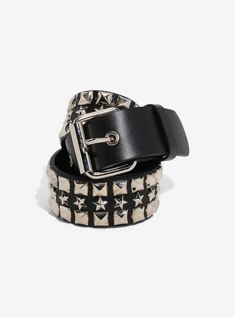 Black Star & Pyramid Stud Belt | Hot Topic