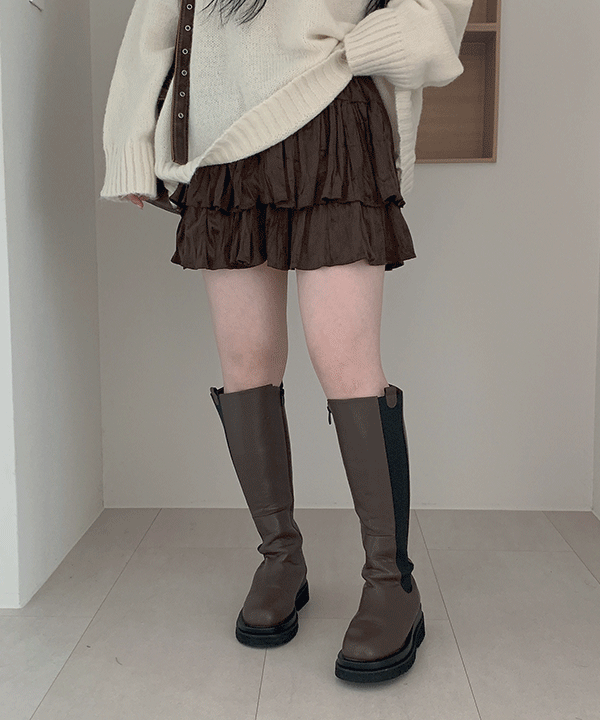 하비언니 #12592 [모델소장] 러블리 스웨이드 캉캉 밴딩 미니스커트 : 3color