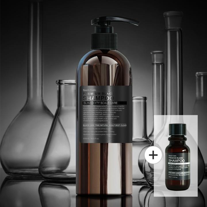 빈스캐빈 프리미엄 블랙 약산성 샴푸 500ml ( 블랙샴푸 여행용35ml증정 )