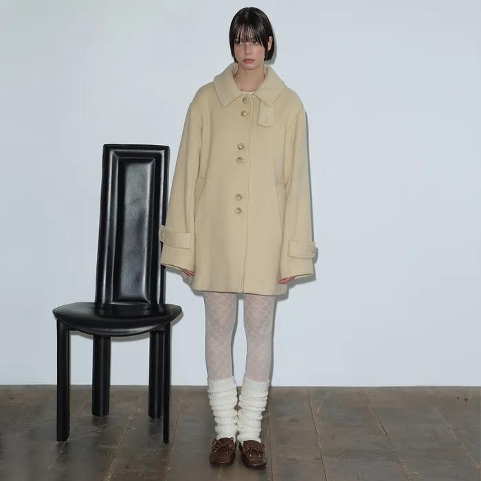 BOUCLE HALF COAT (BUTTER)