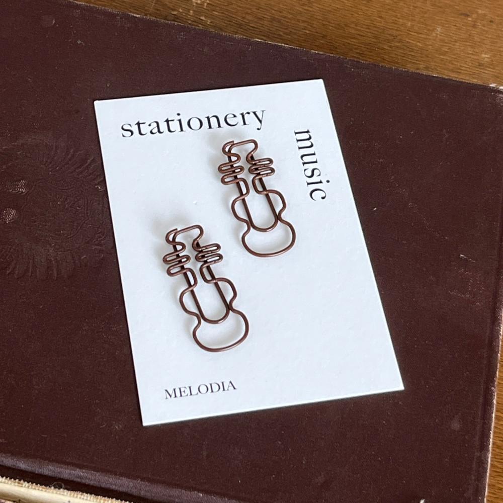 [멜로디아] 바이올린 디자인 클립 책갈피 북마크 음악 문구