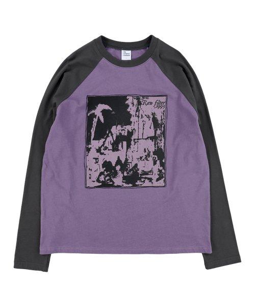 TCM raw filter raglan long sleeve (purple/charcoal)