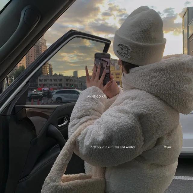 몽글 후드퍼 포켓 숏패딩