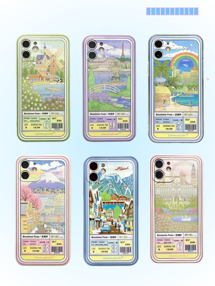 수심 Vintage Travel Case(8 type) 아이폰 트래블 케이스 그립톡 감성