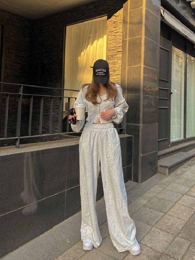 테리 와이드 팬츠