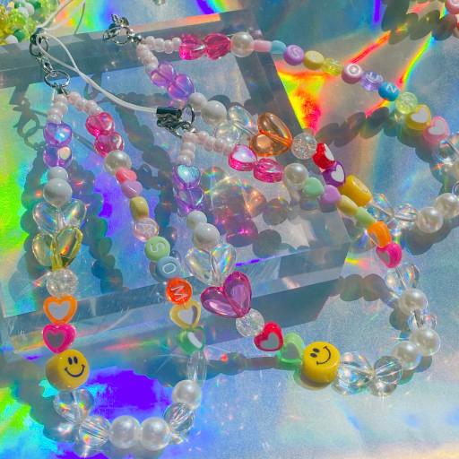 할인💗리뉴얼 키치 이니셜 비즈 키링 핸드폰 스트랩