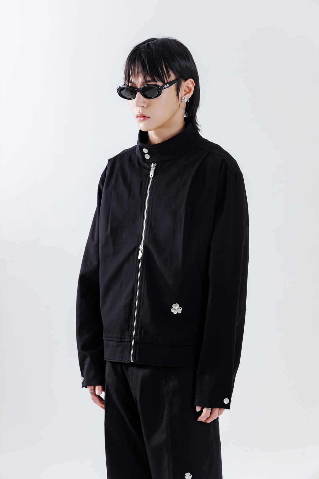 SHOULDER TWO TUCK JACKET_BLACK