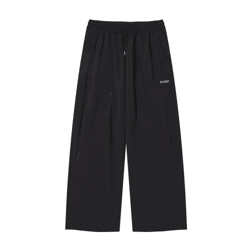 컨실 지퍼 우븐팬츠 블랙