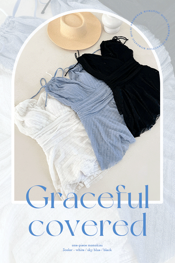 우아하게 커버 원피스 수영복 (M,L,XL)