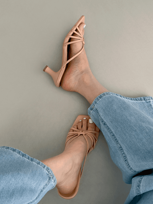 키메르 스트랩 샌들 뮬 (6cm)
