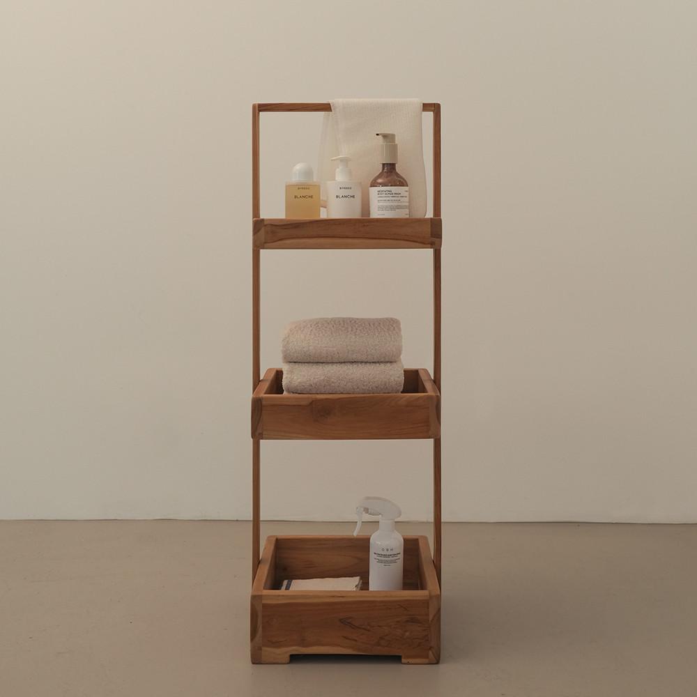티크 우든 트레이 3단 스퀘어 Teak Wooden Tray 3tier Square