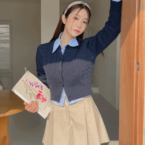 [속바지내장] 레터 로우라이즈 플리츠 스커트 (2color)