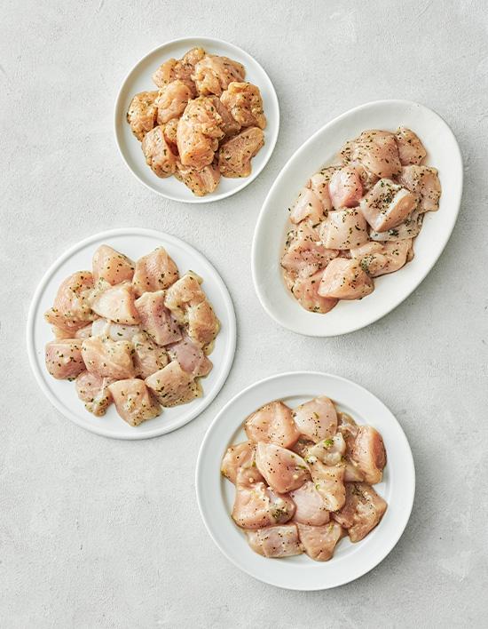 [자연실록] 동물복지 닭가슴살 큐브 스테이크 4종