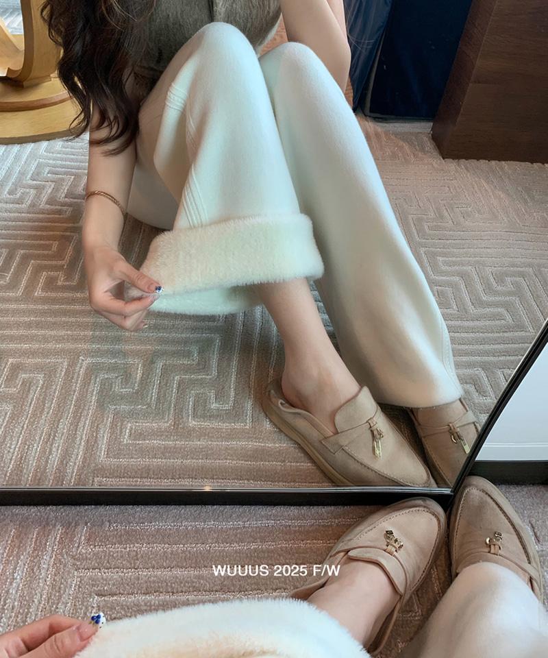 윈터 기모 울 니트팬츠