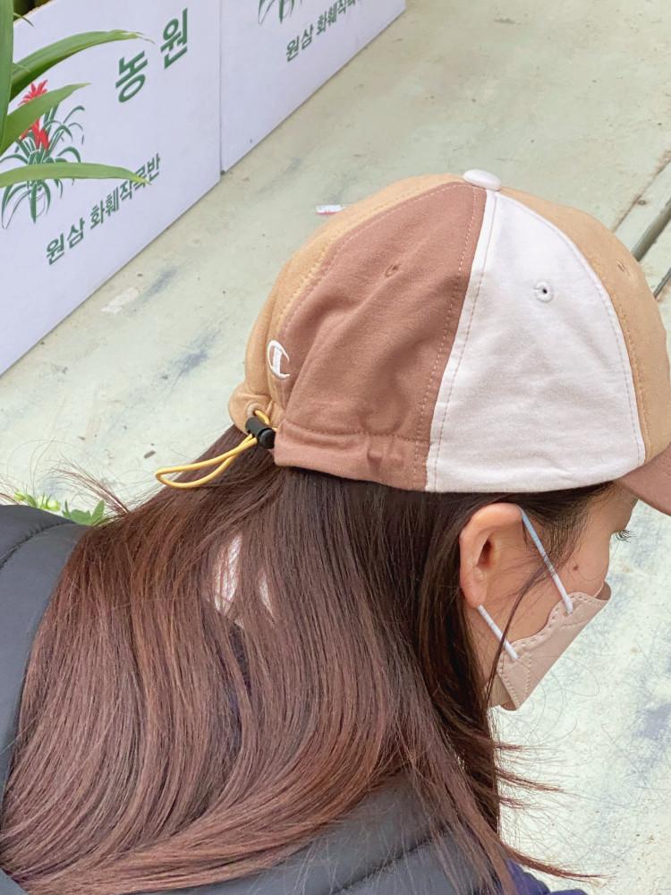 [Champion] 로고 스웨트 스트링 숏 볼캡 모자, Champion sweat cap