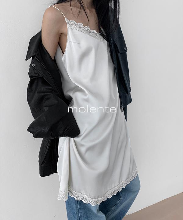 모렌트 [mlt] 다프네 레이스 새틴 미디 원피스