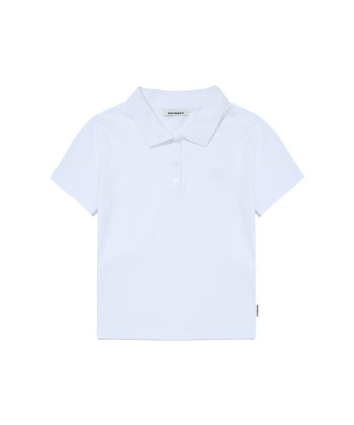 홀리데이 PK 크롭 티셔츠-화이트