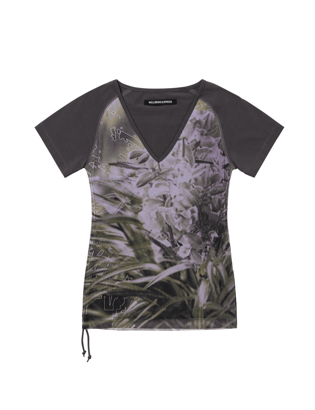Printed Mesh Top Charcoal