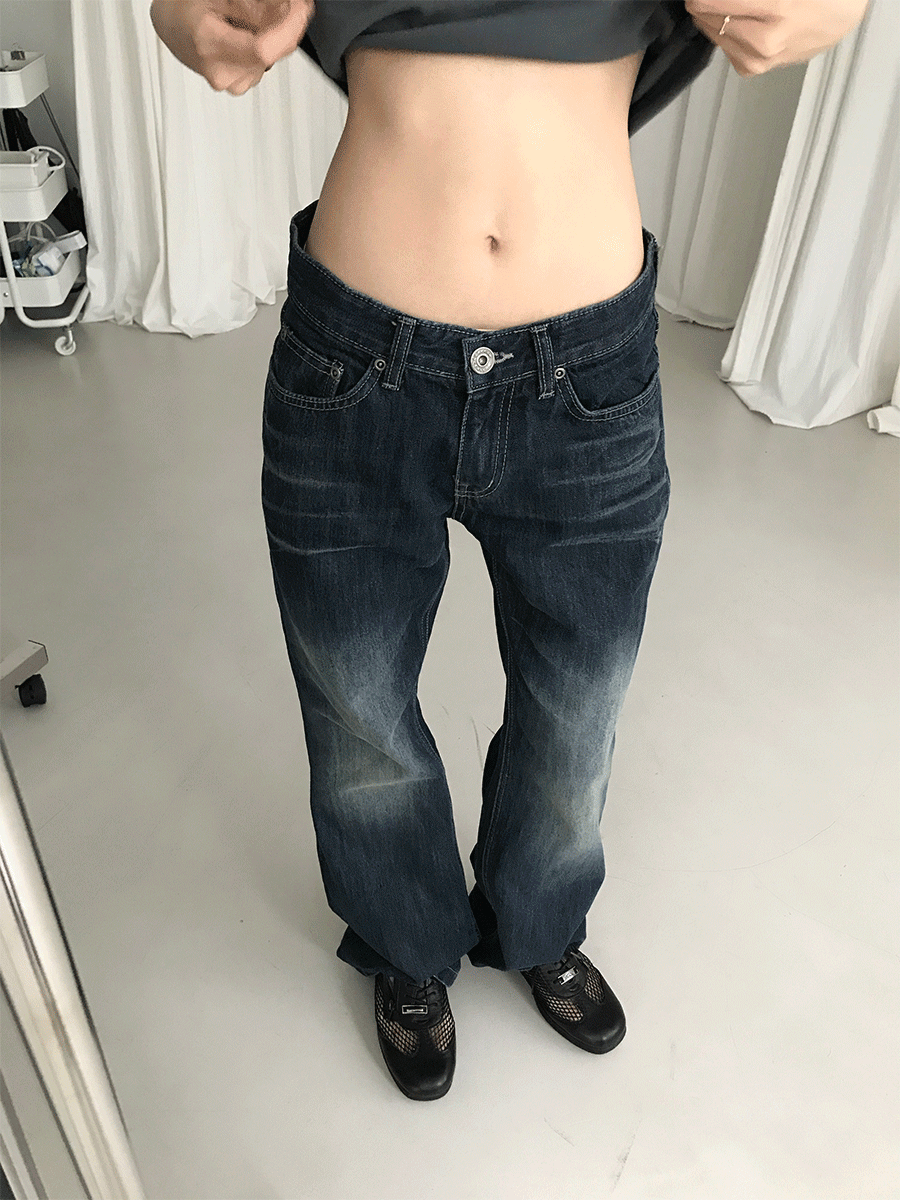 사토미라디오 Deep blue solid jeans