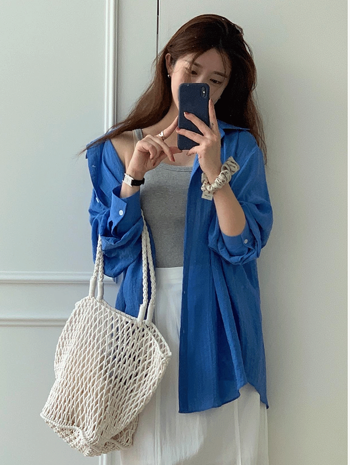 barney summer shirts (blue/light gray)